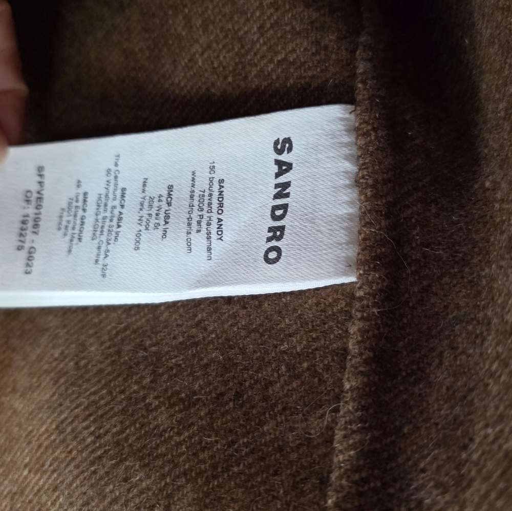 Sandro Brown Wool-Blend Jacket - Picture 5 of 6
